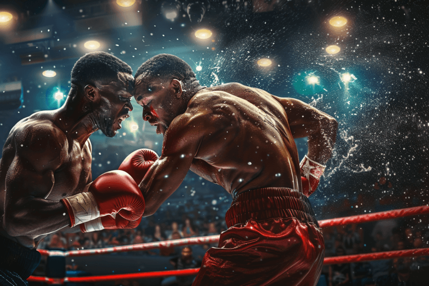 Intense Boxing Clash Wall Art Theme