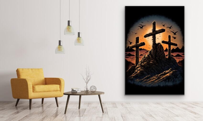 Sunset Crosses Jesus Wallpaper Mural - Image 2