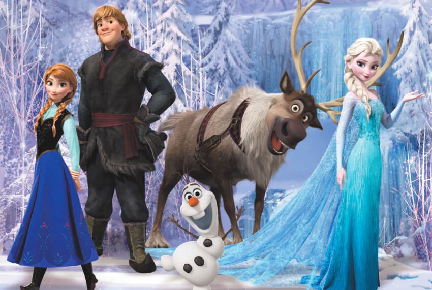 Frozen Team in a Magical Snowy Scene Wall Canvas