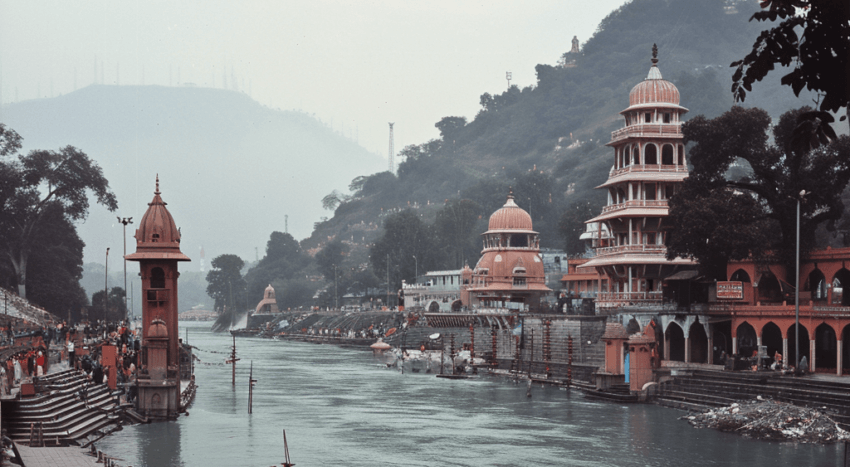 Haridwar Misty Morning Wallpaper Mural