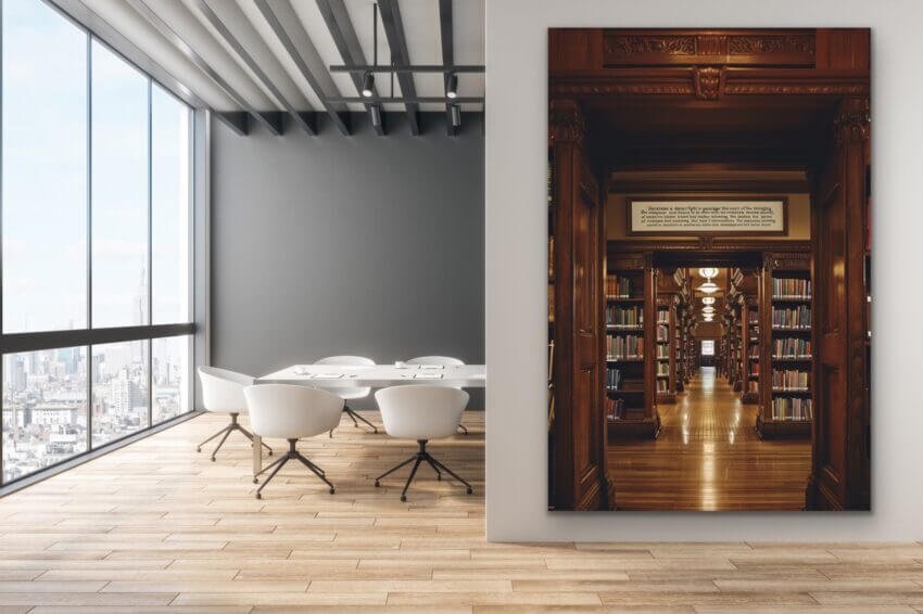 Oak Library Passage Wall Art Print - Image 2