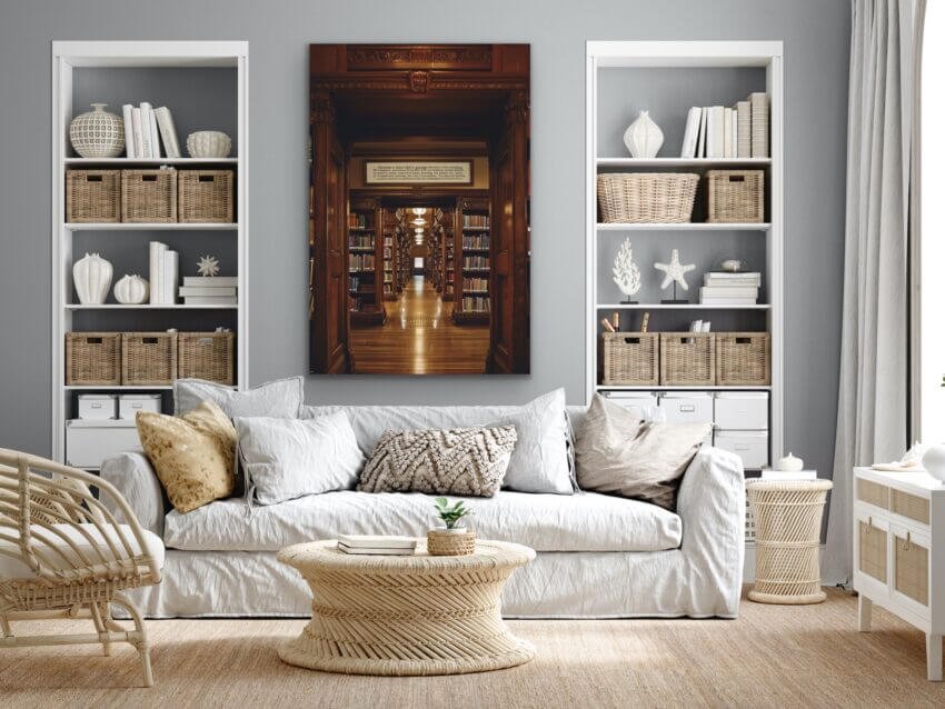 Oak Library Passage Wall Art Print - Image 3