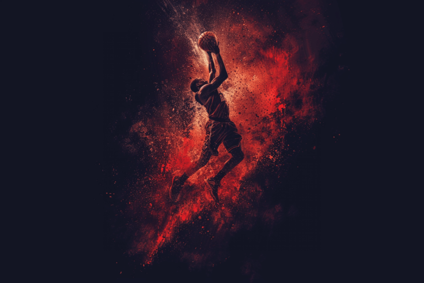 Blazing Basketball Wall Art Hanging