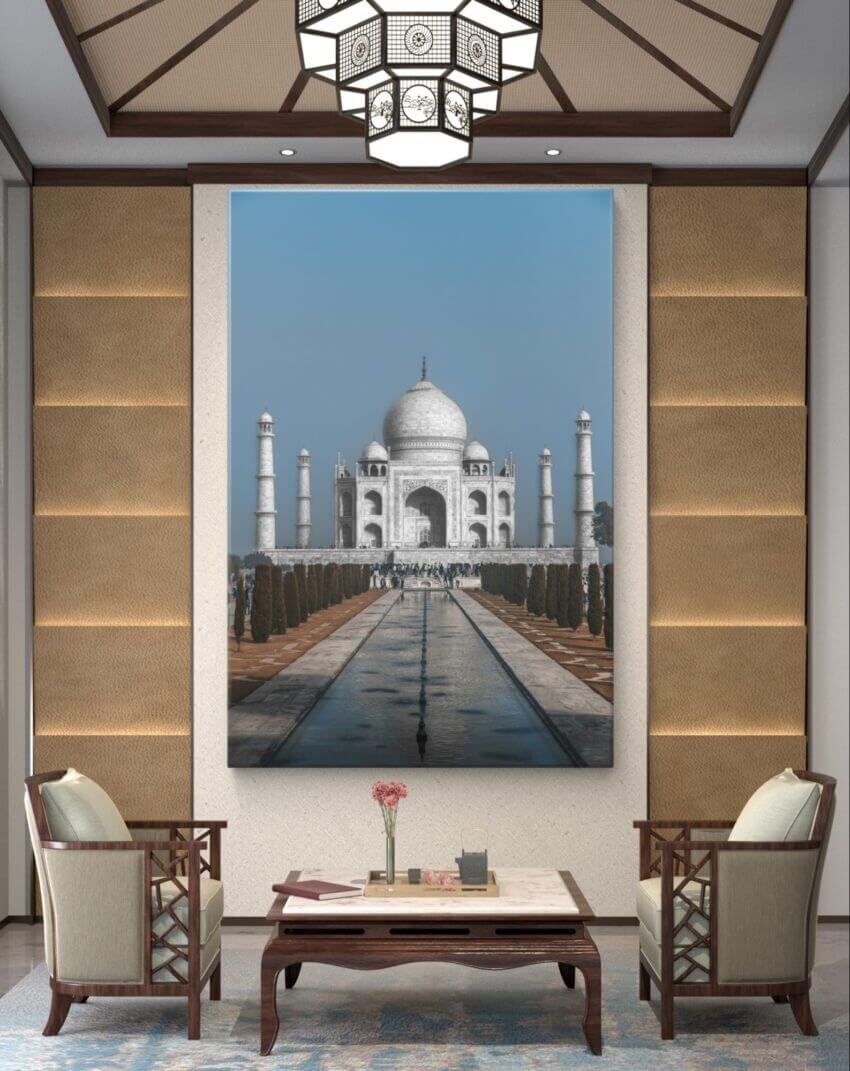 Taj Mahal Seven Wonders of the World India Tranquil Wall Mural - Image 3