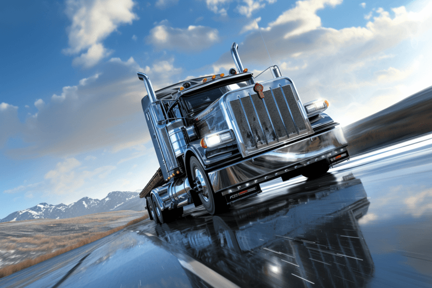 Chrome Highway Truck Wall Mural