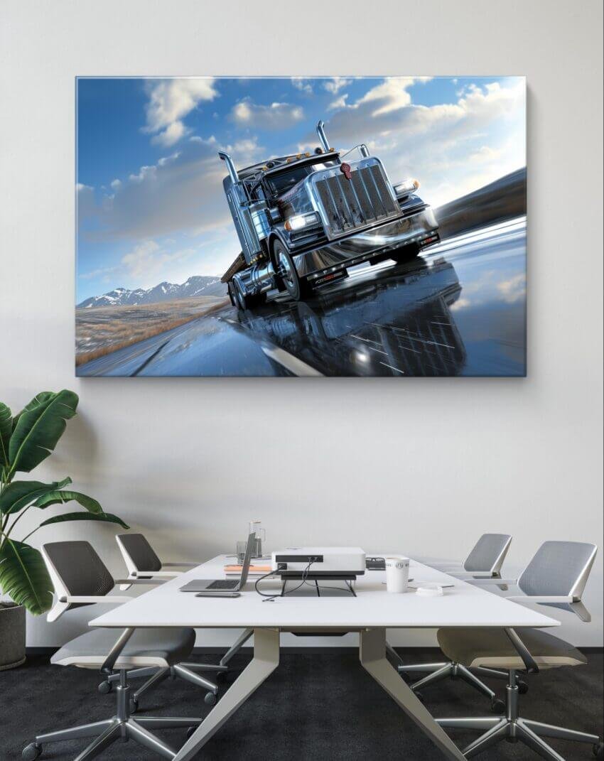Chrome Highway Truck Wall Mural - Image 2