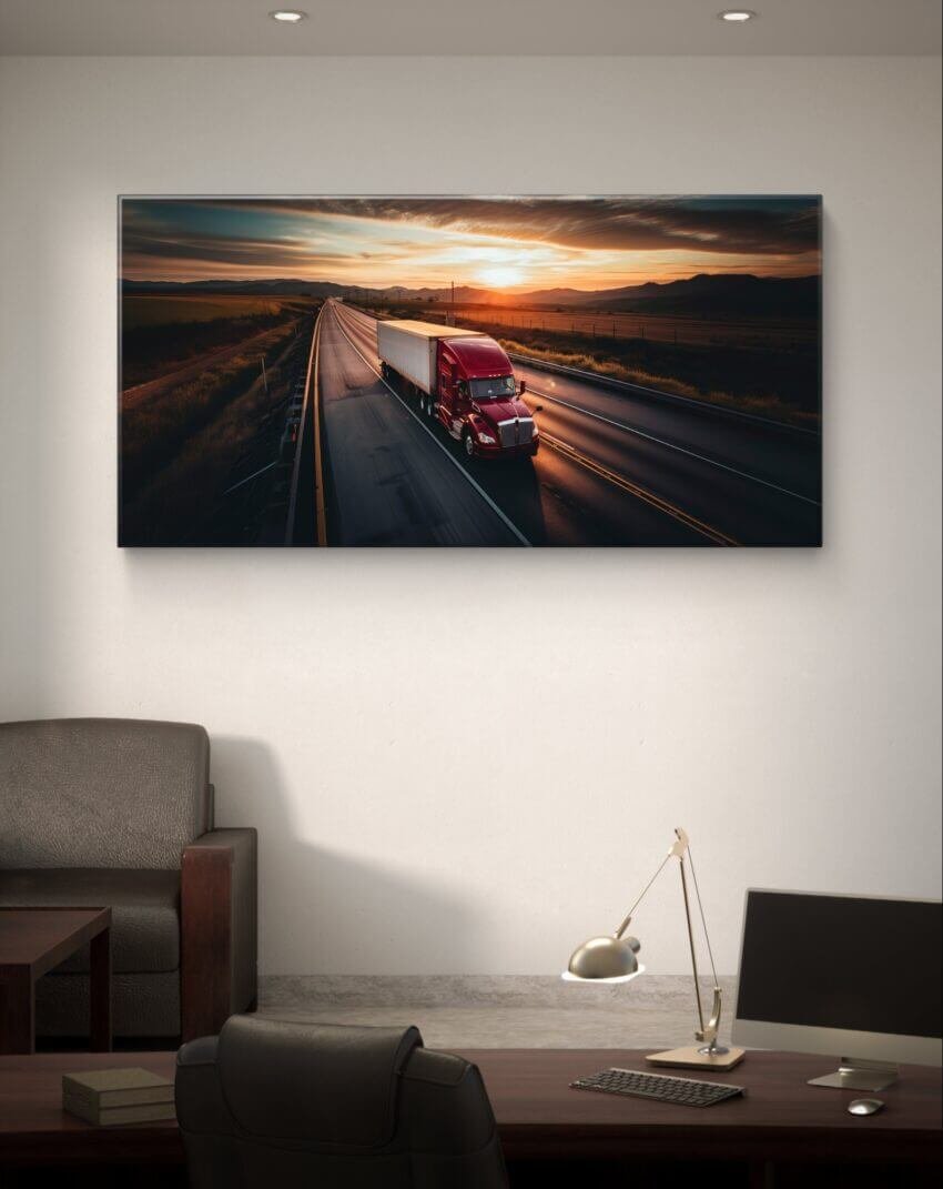 Crimson Truck Wall Art Hanging - Image 2
