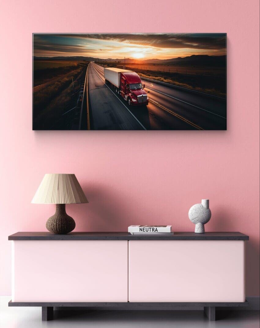 Crimson Truck Wall Art Hanging - Image 3