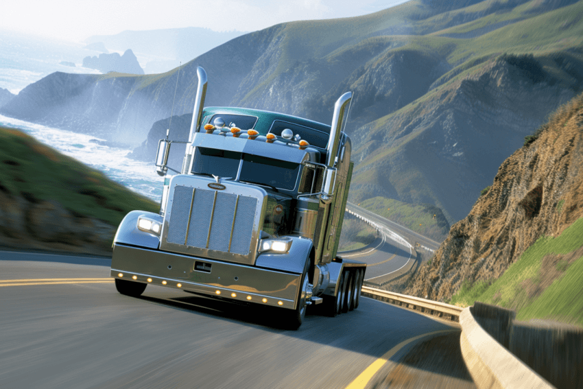 Coastal Road Truck Wallpaper Mural
