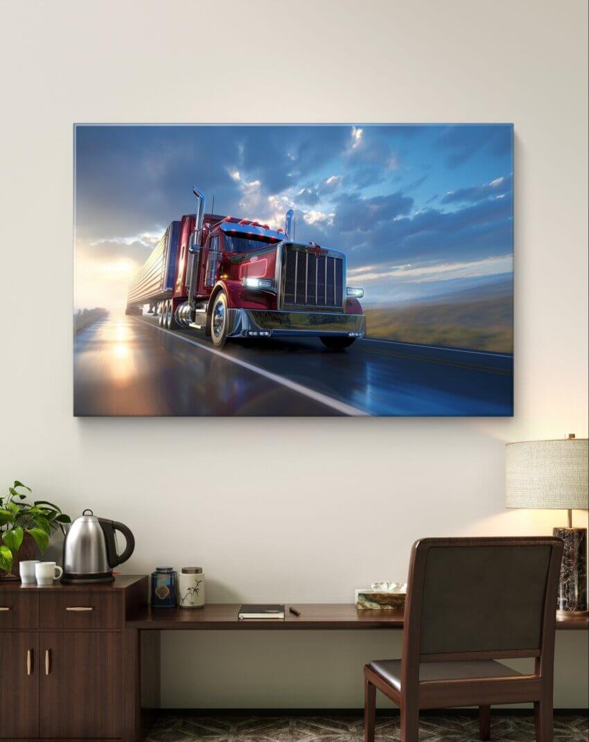 Highway Speed Truck Wall Art Mural - Image 2