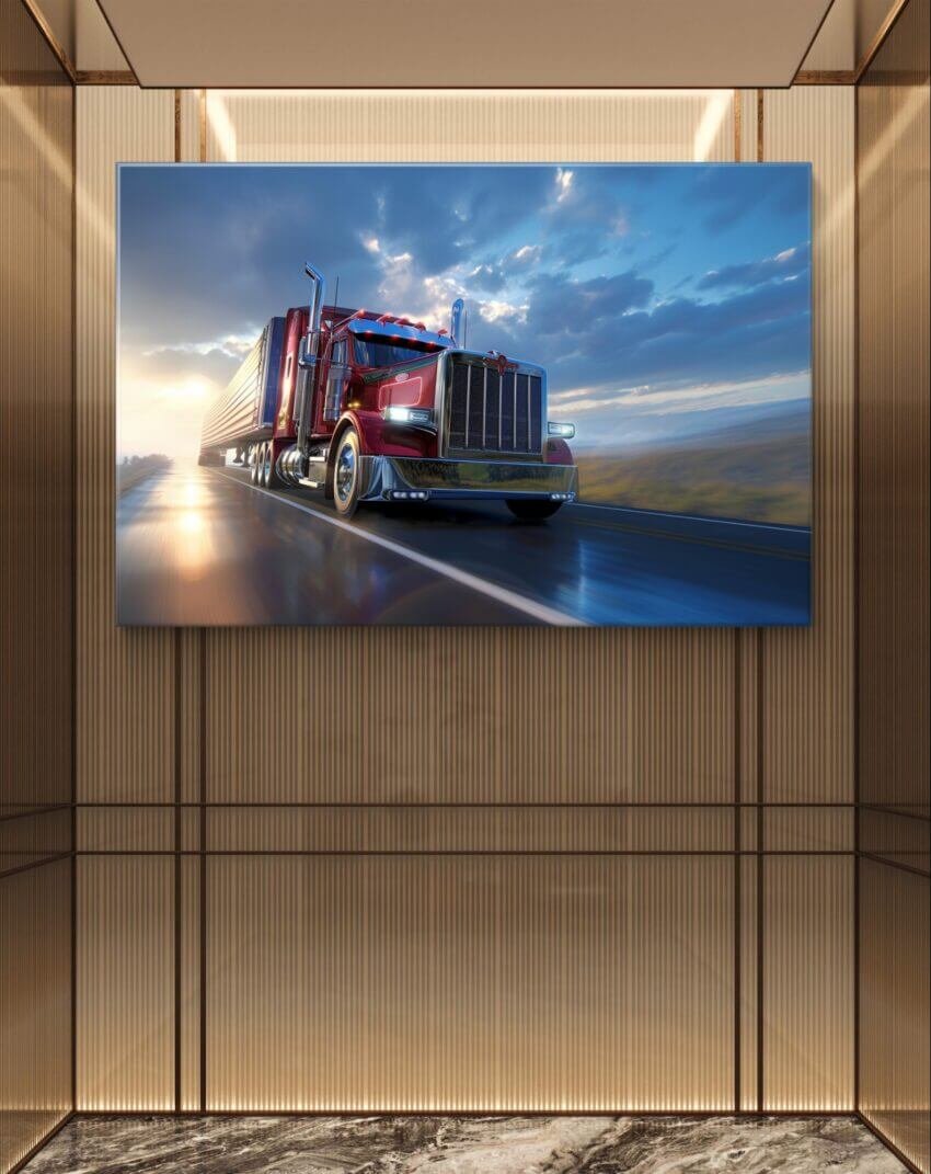 Highway Speed Truck Wall Art Mural - Image 3