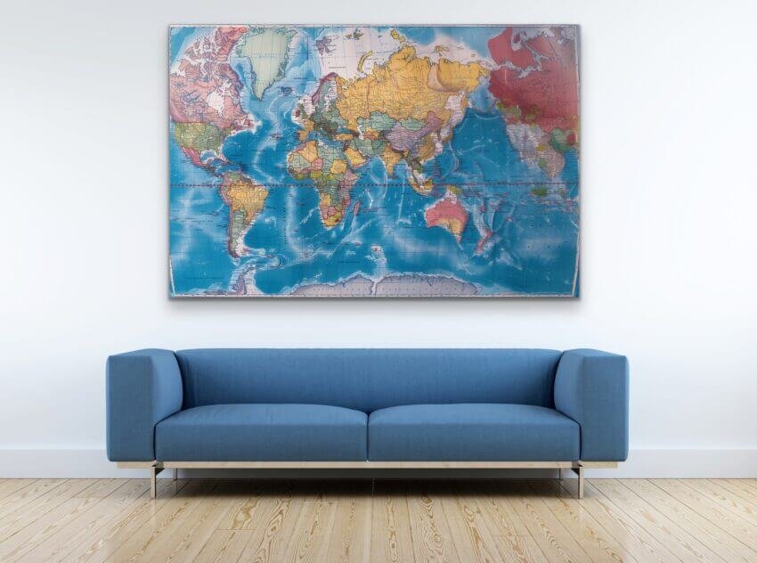 Classic World Atlas Wall Art Print - Image 3