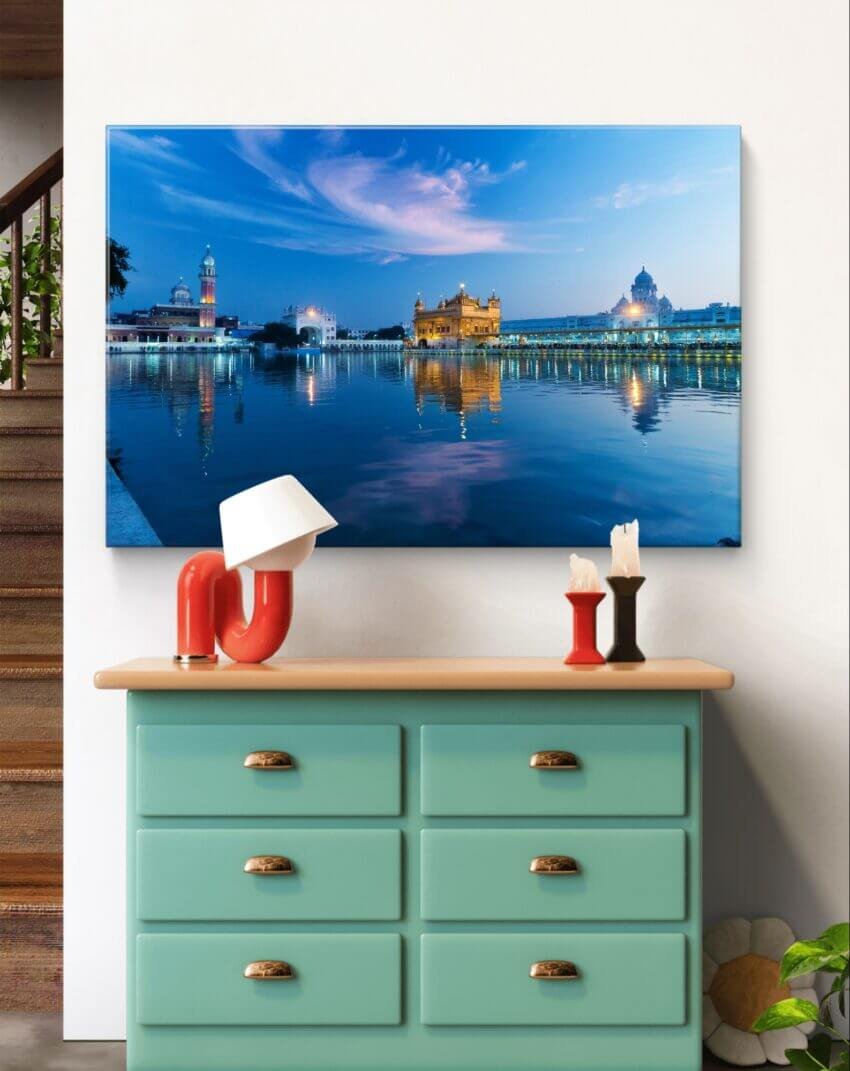 The Golden Temple Under the Twilight Sky Wall Art Print - Image 3