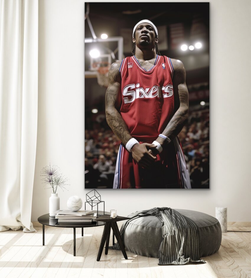 Allen Iverson's Determined Stance Wall Poster - Image 2
