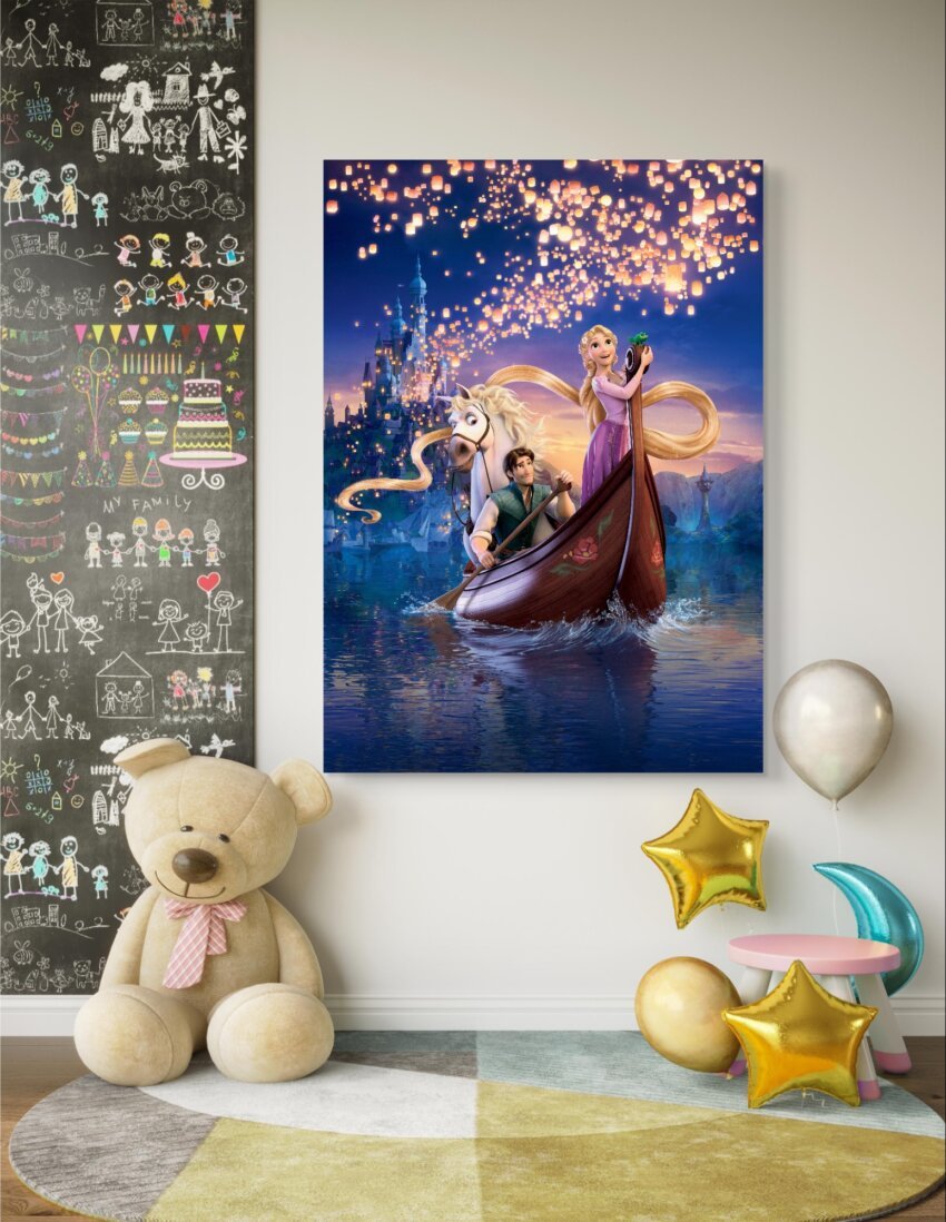 Rapunzel's Lantern-Lit Journey Wall Art Hanging - Image 2