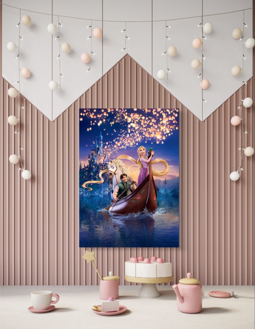 Rapunzel's Lantern-Lit Journey Wall Art Hanging - Image 3