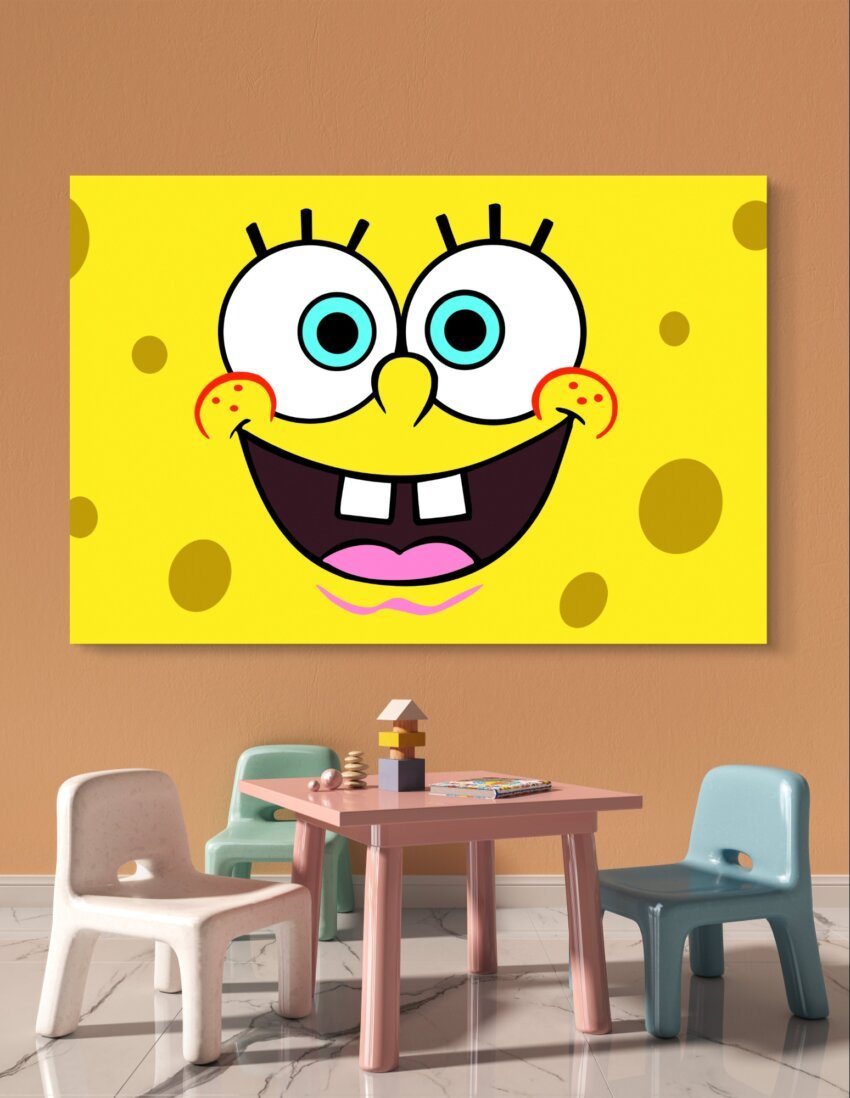 Happy SpongeBob's Bright Smile Wall Art Hanging - Image 2