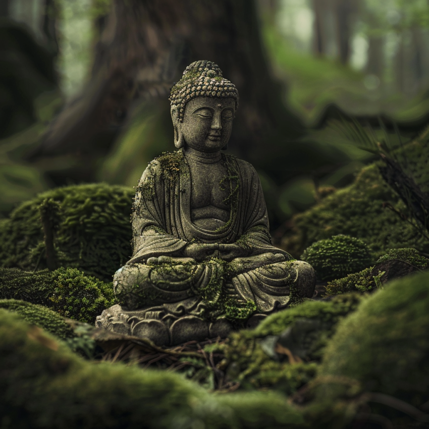 Gautam Buddha's Forest Peace Wallpaper Mural