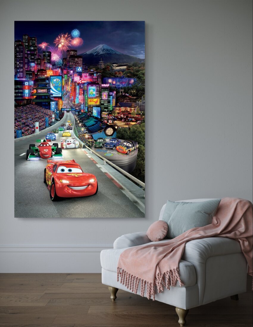 Nighttime City Race with Bright Lights Wallpaper Mural - Image 3