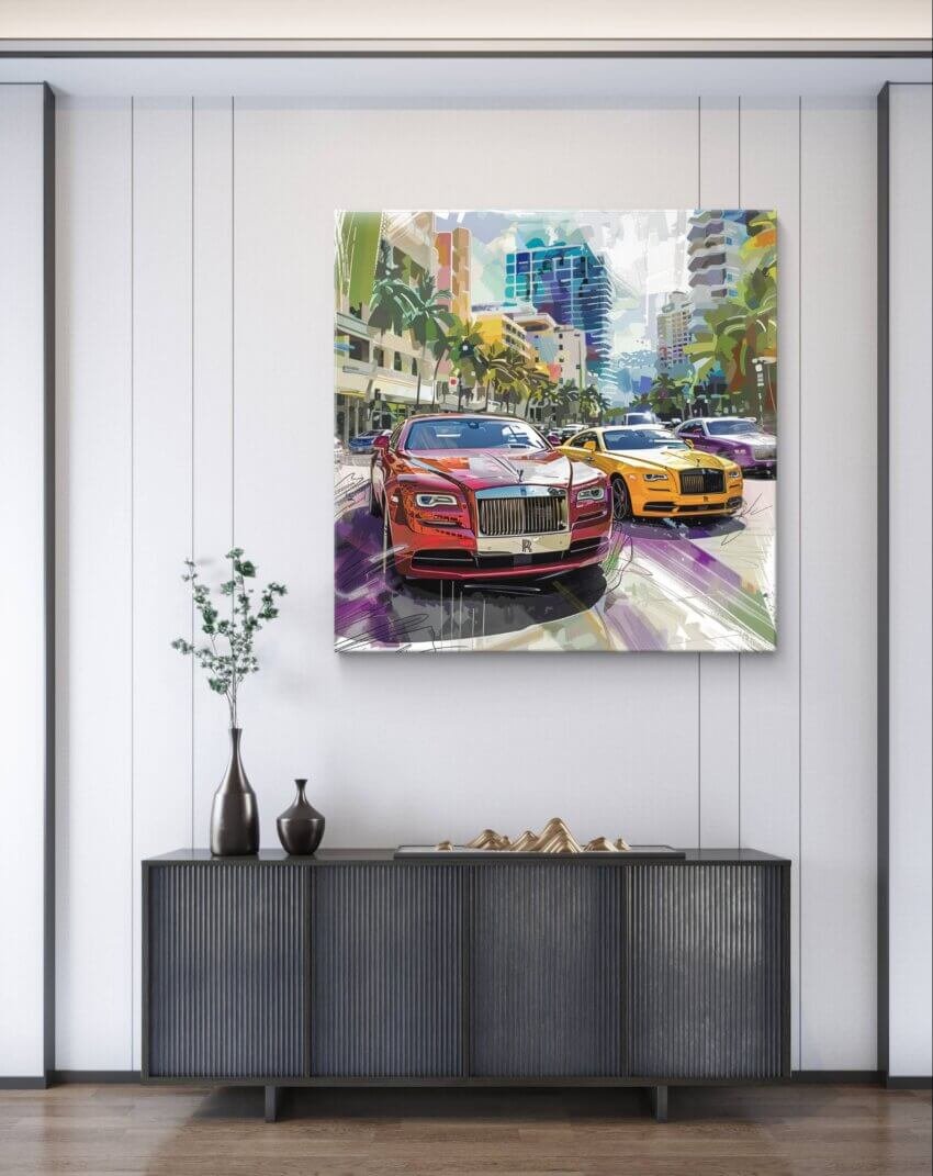 Colorful Rolls-Royce Wraiths Wallpaper Mural - Image 2
