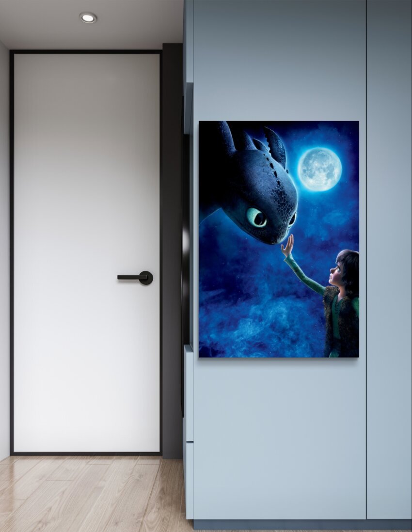 Nighttime Friendship Beneath the Full Moon Wall Canvas - Image 2
