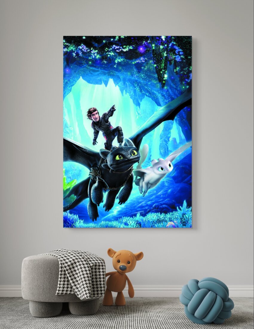 Mystical Flight in a Glowing Cave Wall Mural - Image 2