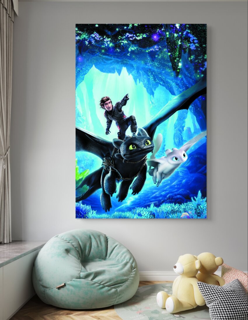 Mystical Flight in a Glowing Cave Wall Mural - Image 3