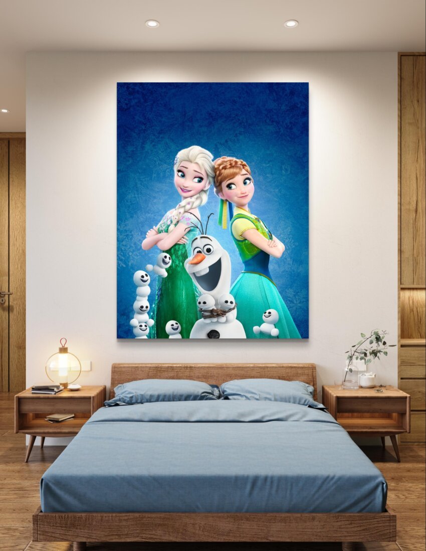 Sisterly Bond in a Snowy Wonderland Wall Art Hanging - Image 2