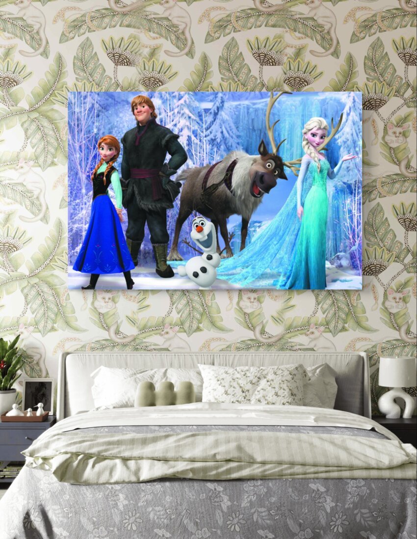 Frozen Team in a Magical Snowy Scene Wall Canvas - Image 2