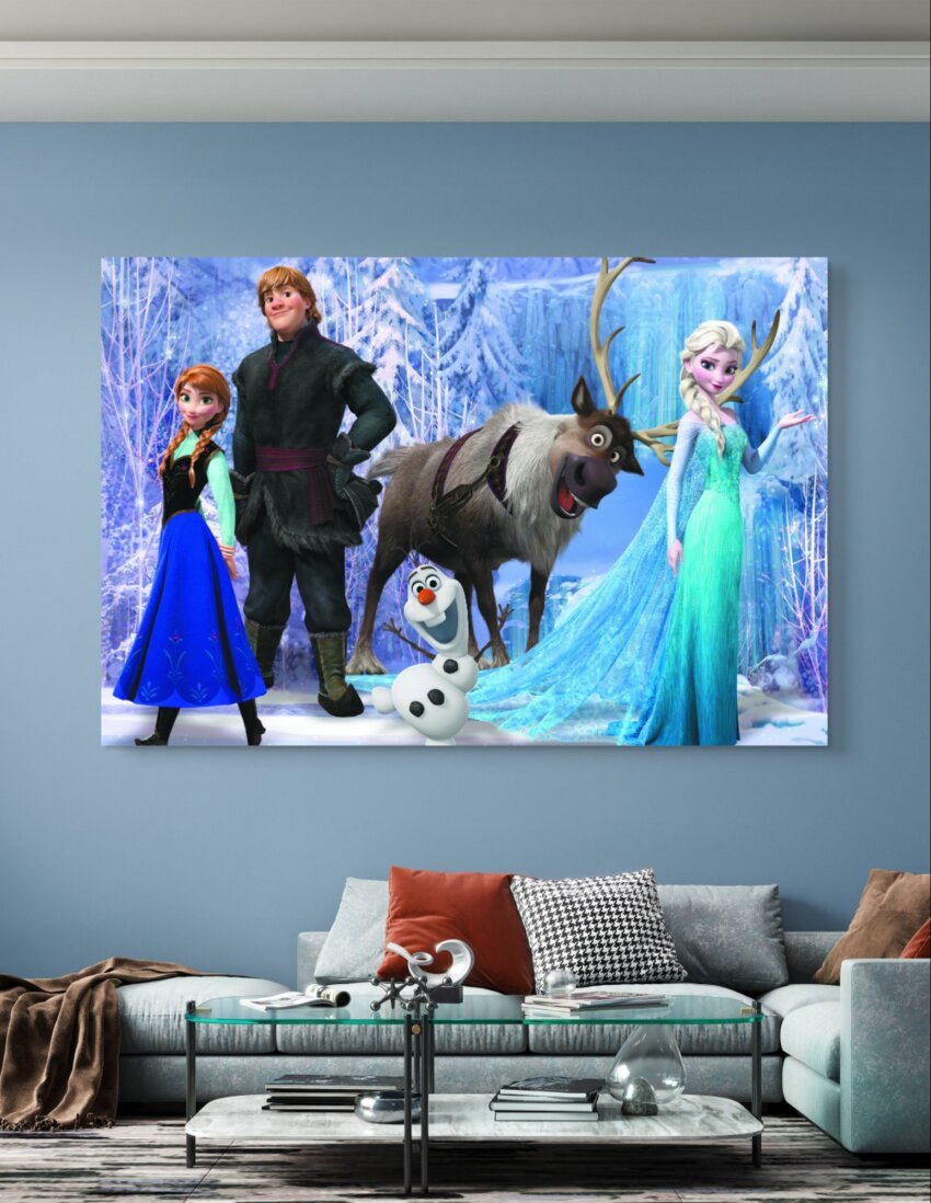 Frozen Team in a Magical Snowy Scene Wall Canvas - Image 3