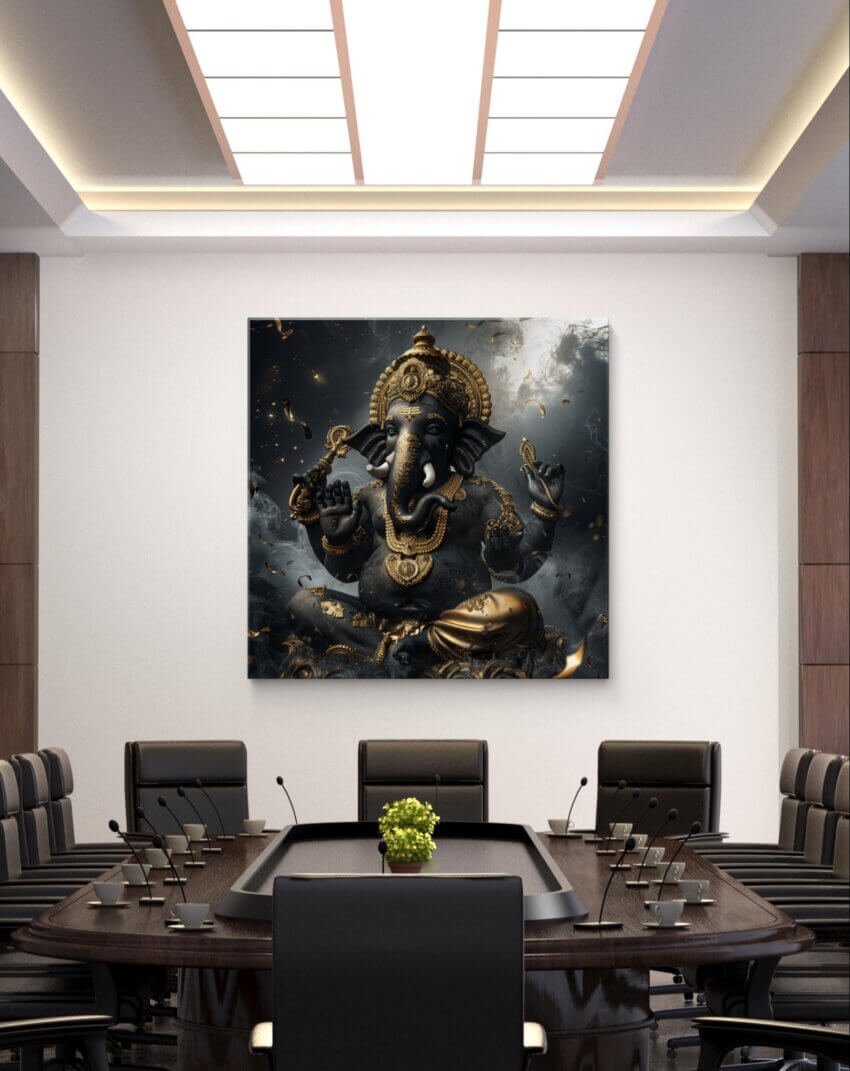 Moonlit Elegance of 3D Ganesha Wallpaper Mural Theme - Image 3