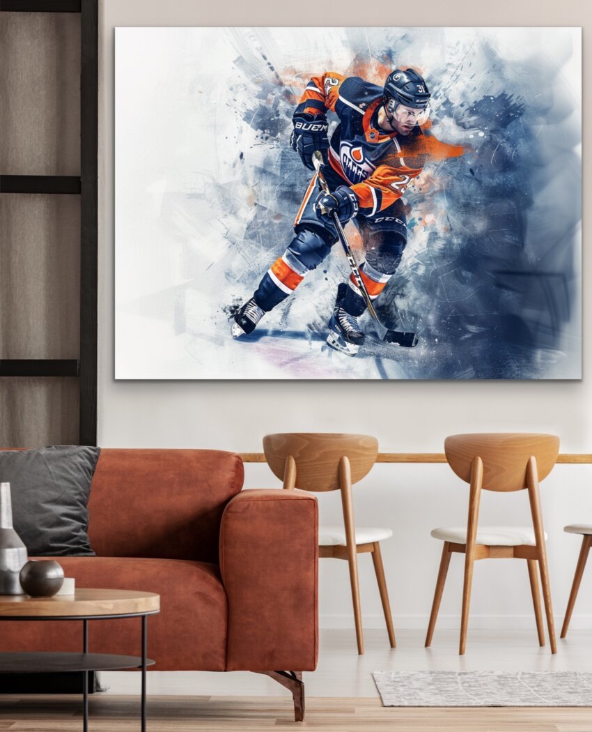 Fiery Hockey Wall Poster - Image 2