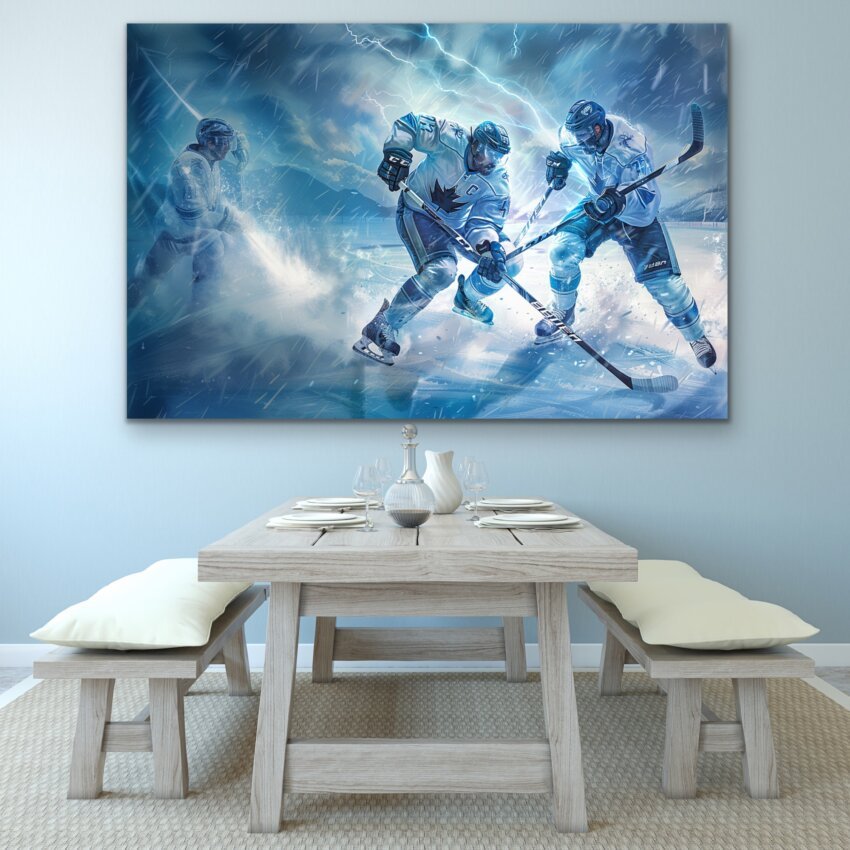 Ice Hockey Storm Wall Canvas - Image 3