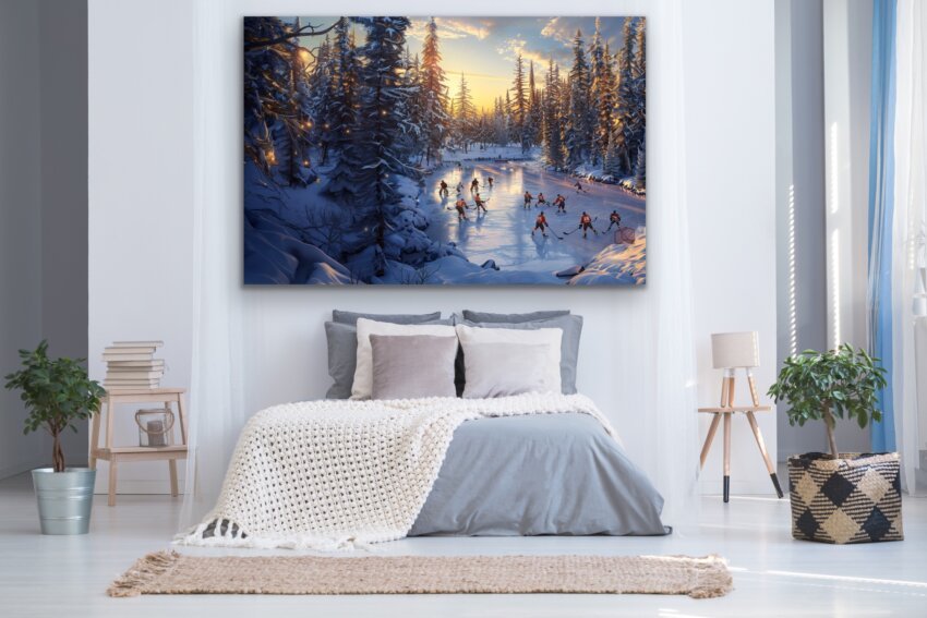 Forest Ice Hockey Wallpaper Mural - Image 2