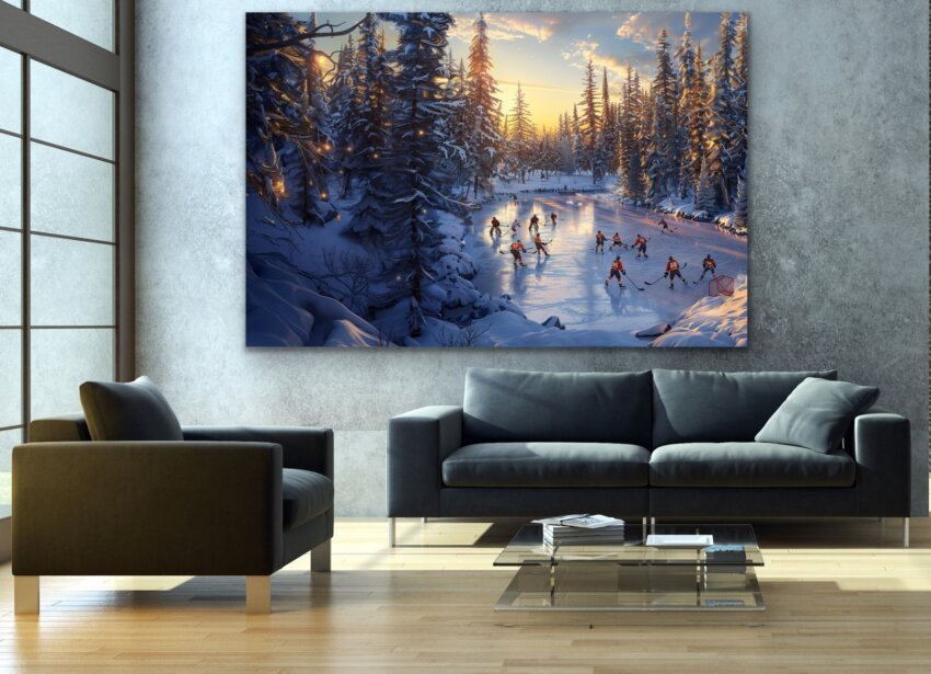 Forest Ice Hockey Wallpaper Mural - Image 3