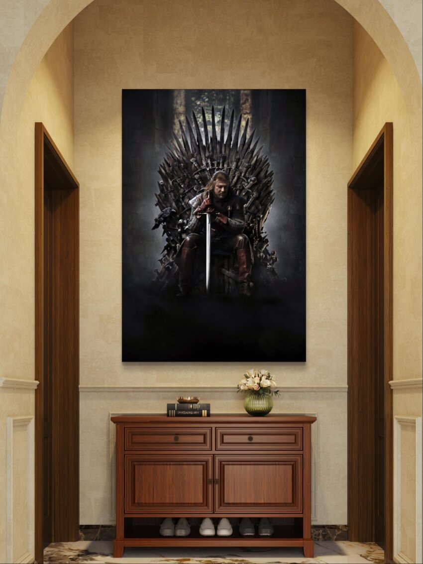 Ned Stark's Somber Throne - Dark Tones Wall Art Hanging - Image 2