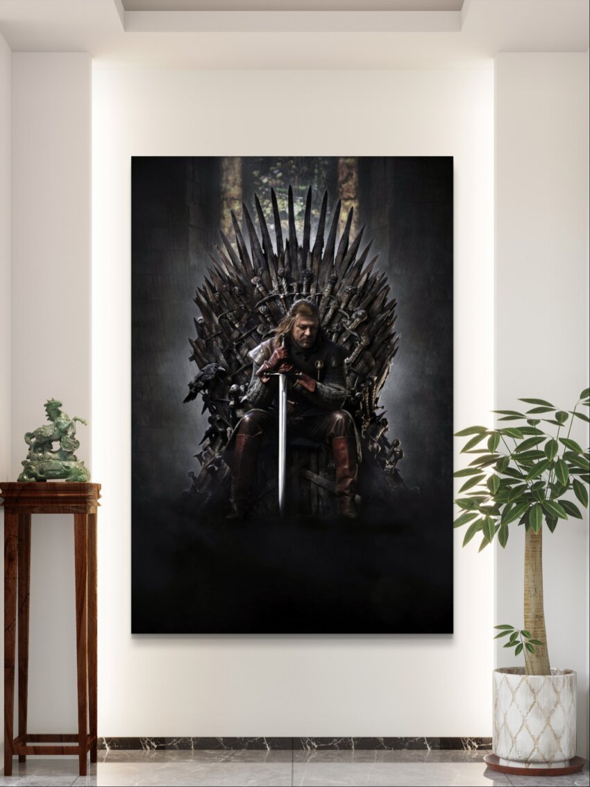 Ned Stark's Somber Throne - Dark Tones Wall Art Hanging - Image 3