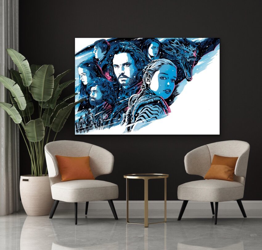 Jon and Daenerys - Blue Frost Effect Wall Poster - Image 2