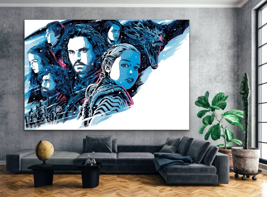 Jon and Daenerys - Blue Frost Effect Wall Poster - Image 3