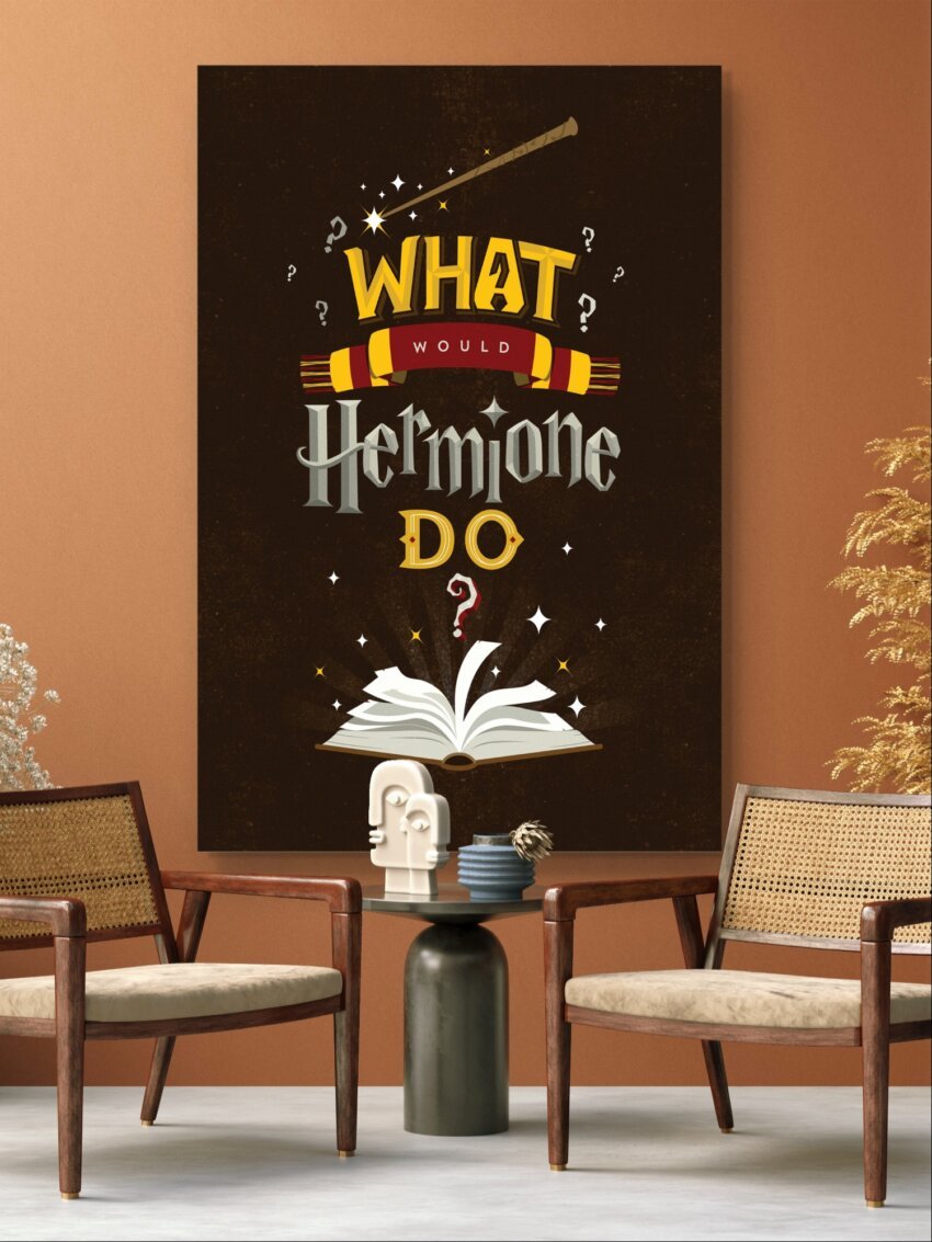 Hermione Magic Red Yellow Wisdom Wallpaper Mural - Image 2