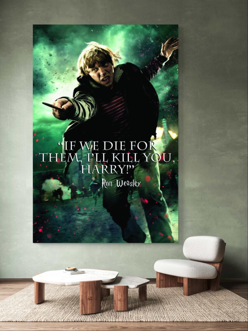 Ron Weasley Green Battle Quote Wall Art Print - Image 2