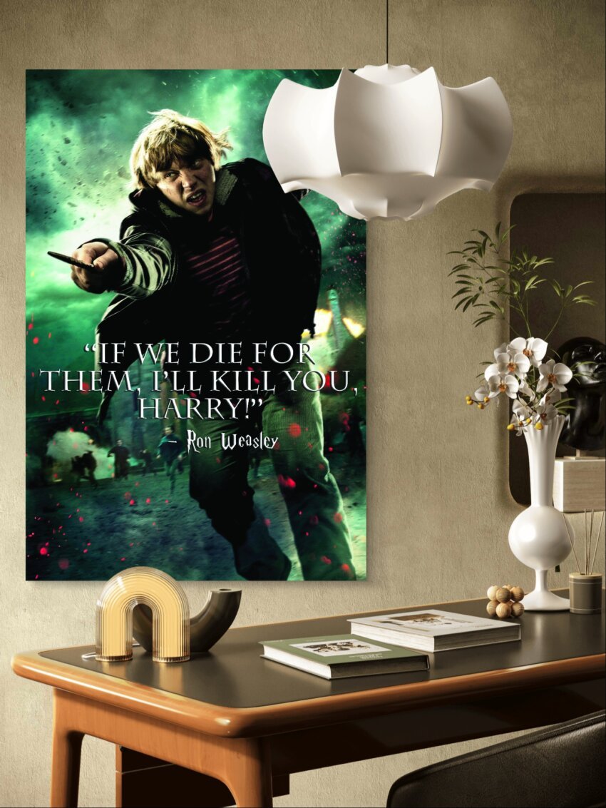 Ron Weasley Green Battle Quote Wall Art Print - Image 3