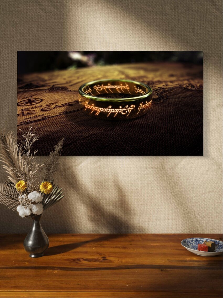One Ring Gold Engraved Glow Wall Art Print - Image 2