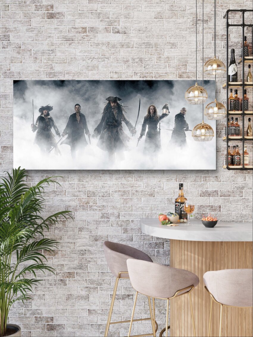 Pirate Crew Misty Battle Scene Wall Canvas - Image 2