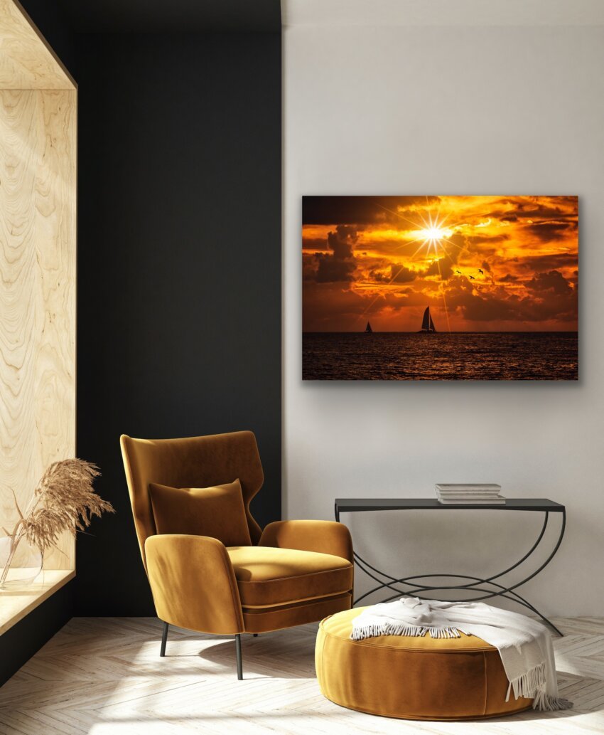 Golden Sunset Sail Wall Poster - Image 3