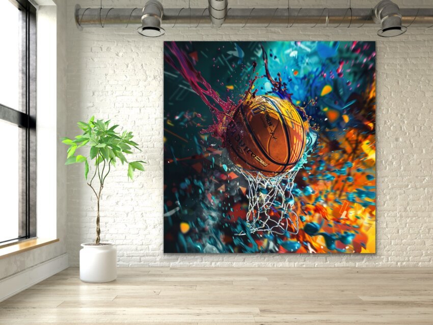 Colorful Basketball Splash Wall Art Theme - Image 2