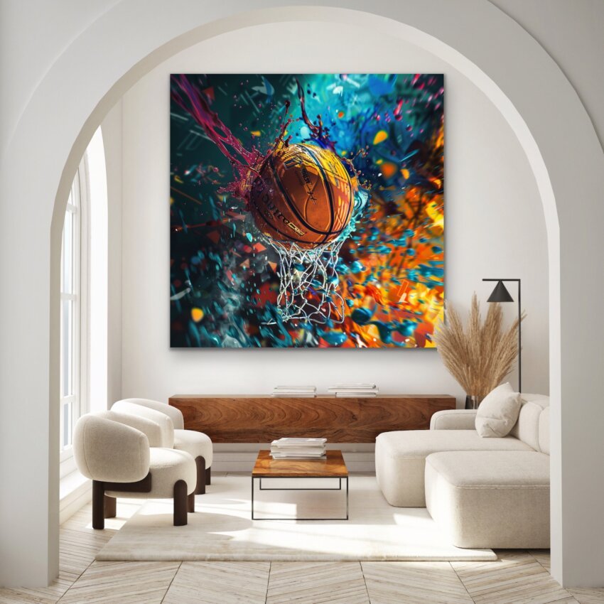 Colorful Basketball Splash Wall Art Theme - Image 3