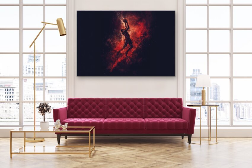 Blazing Basketball Wall Art Hanging - Image 2