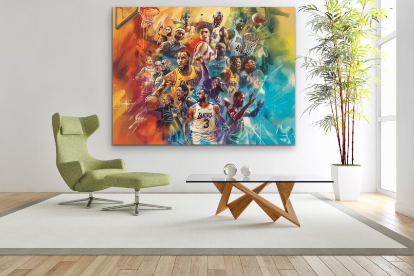 Basketball Legends Collage Wall Art Print - Image 2