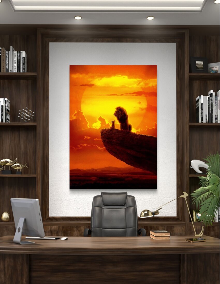 The King and Cub at Dusk Wall Art Print - Image 2